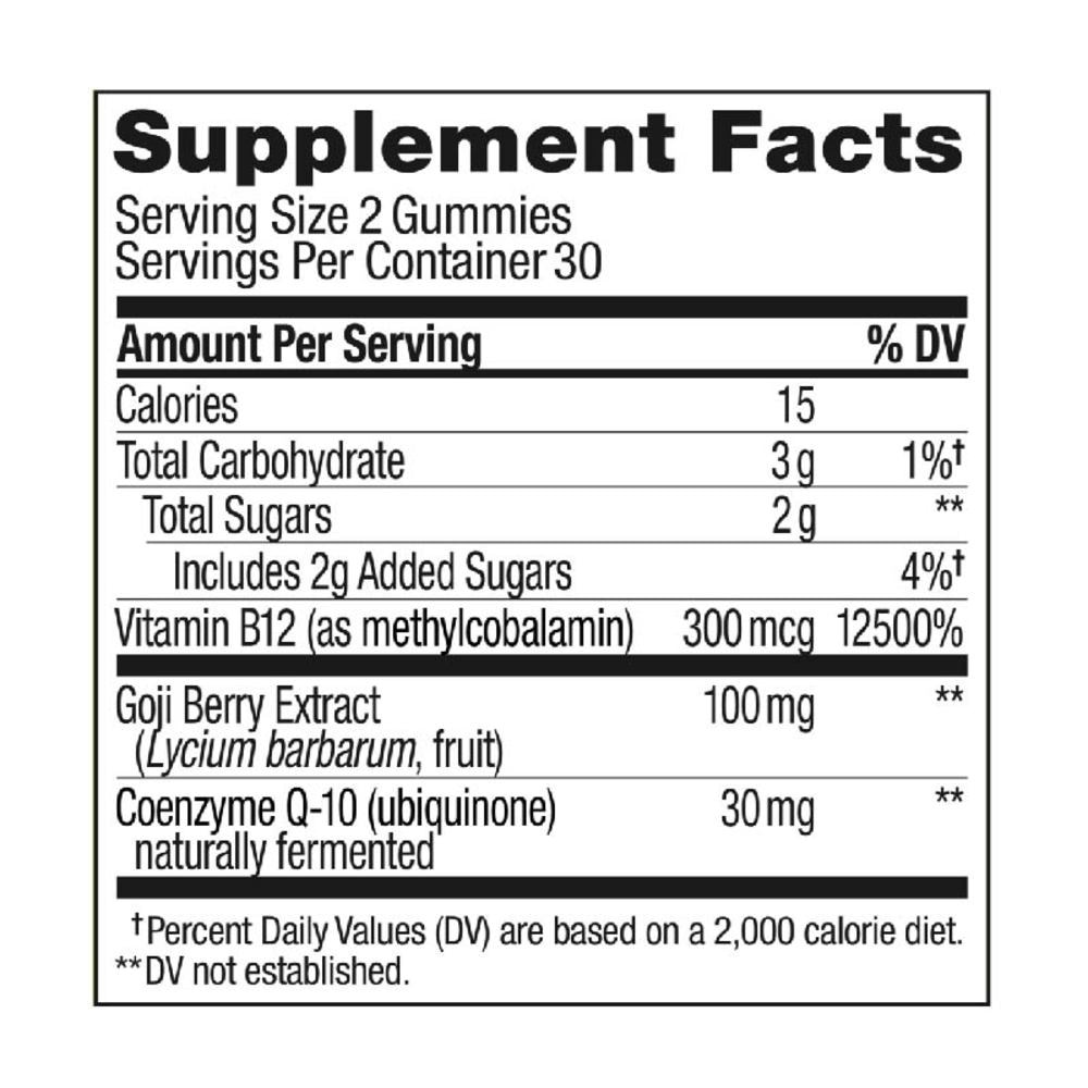 Daily Energy Vitamins with B12 (Caffeine-Free) Chewable Supplement 30 Day Supply 60s