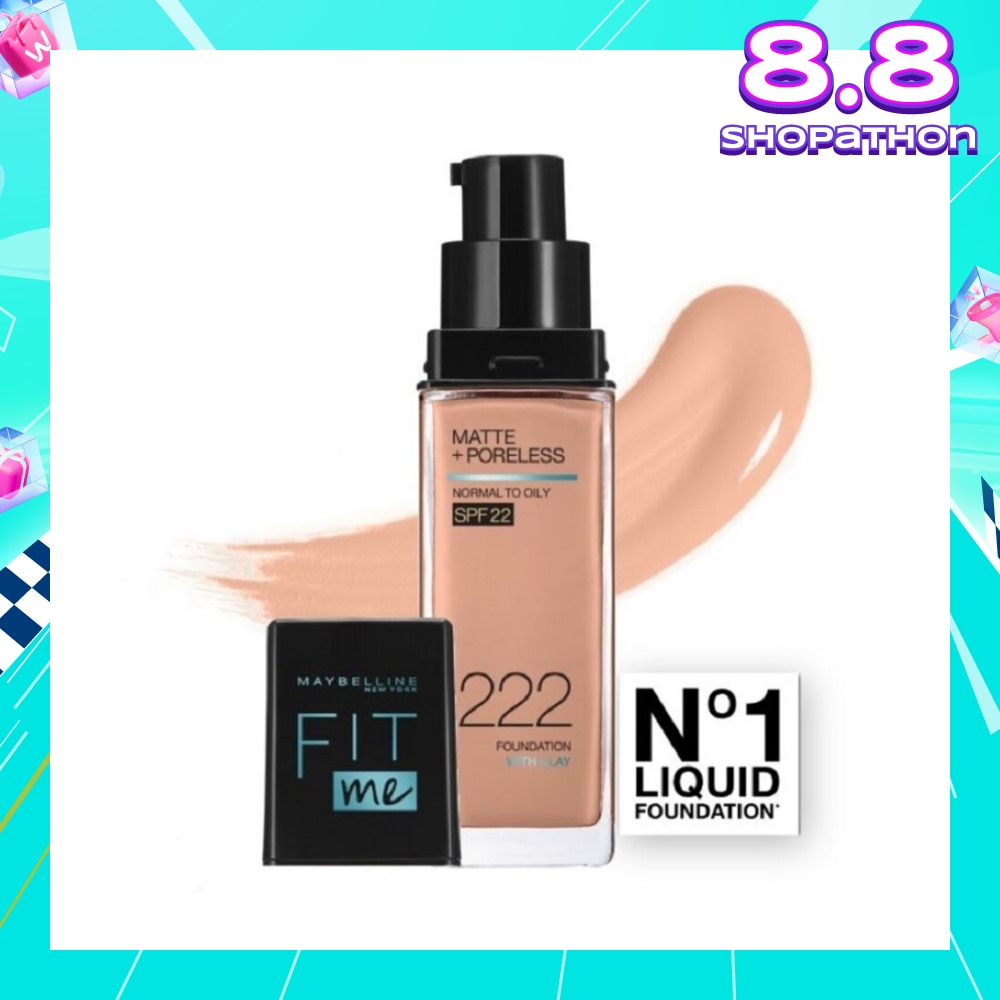 Fit Me Matte Poreless Liquid Foundation 222 True Beige SPF 22 Pump 30ml