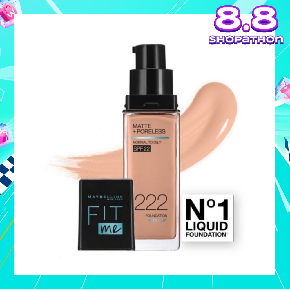 Fit Me Matte Poreless Liquid Foundation 222 True Beige SPF 22 Pump 30ml