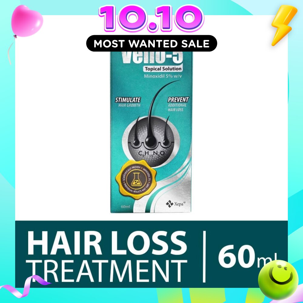 VELLO 5 Topical Solution (For Stimulating Hair Growth And Prevention of Additional Hair Loss in Men and Women) 60ml image