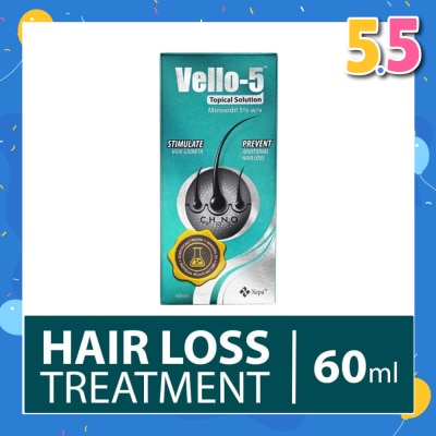 XEPA SOUL VELLO 5 Topical Solution (For Stimulating Hair Growth And Prevention of Additional Hair Loss in Men and Women) 60ml