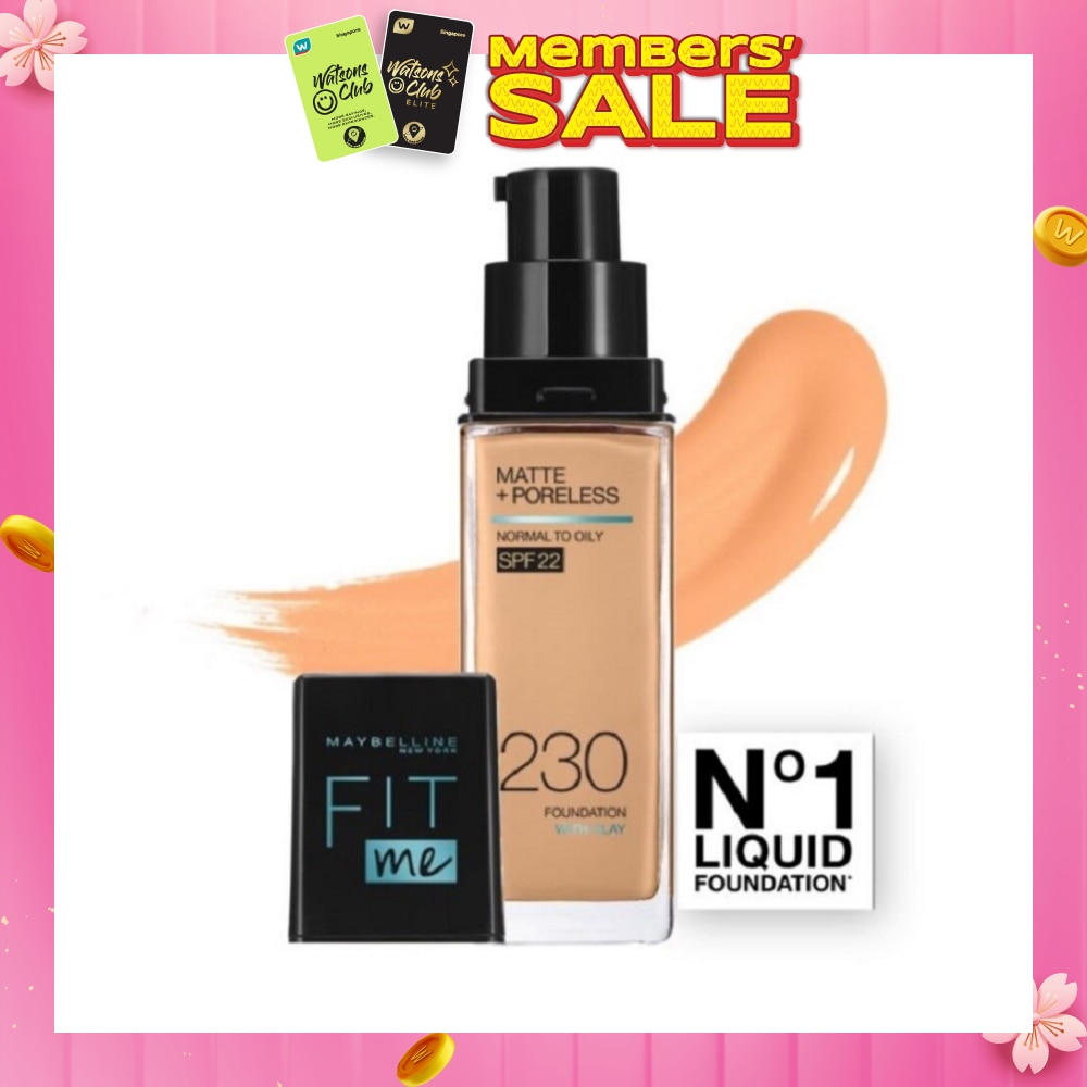 Fit Me Matte Poreless Liquid Foundation 230 Natural Buff SPF 22 Pump 30ml (Expiry: Jul`2026)