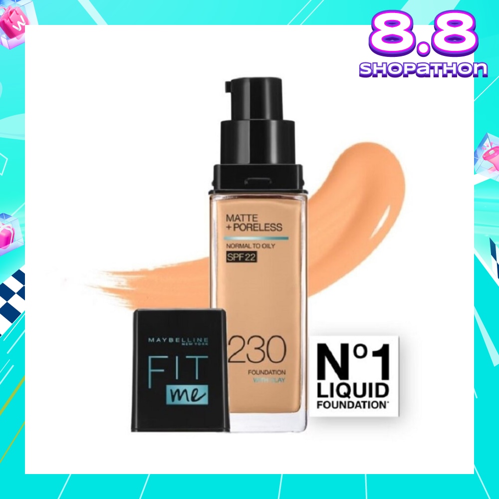 Fit Me Matte Poreless Liquid Foundation 230 Natural Buff SPF 22 Pump 30ml