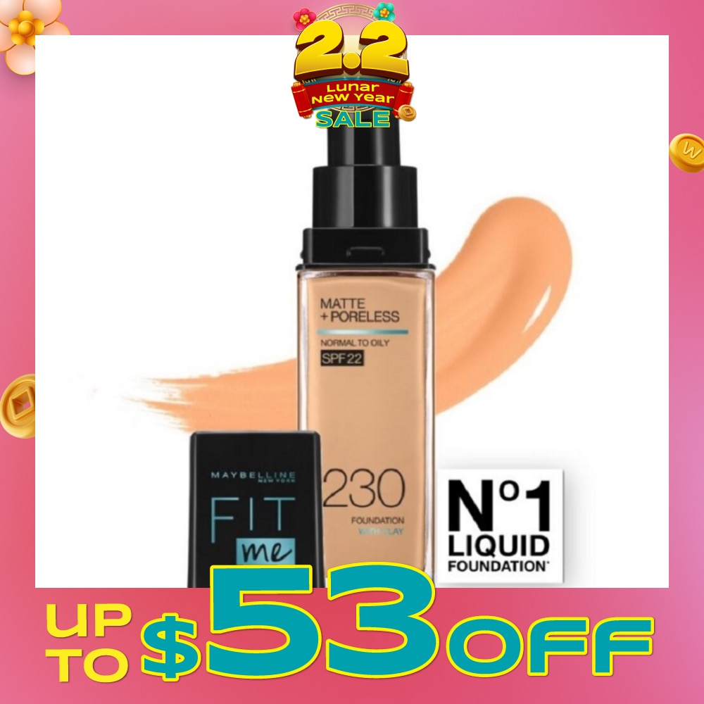 Fit Me Matte Poreless Liquid Foundation 230 Natural Buff SPF 22 Pump 30ml (Expiry: Jul`2026)