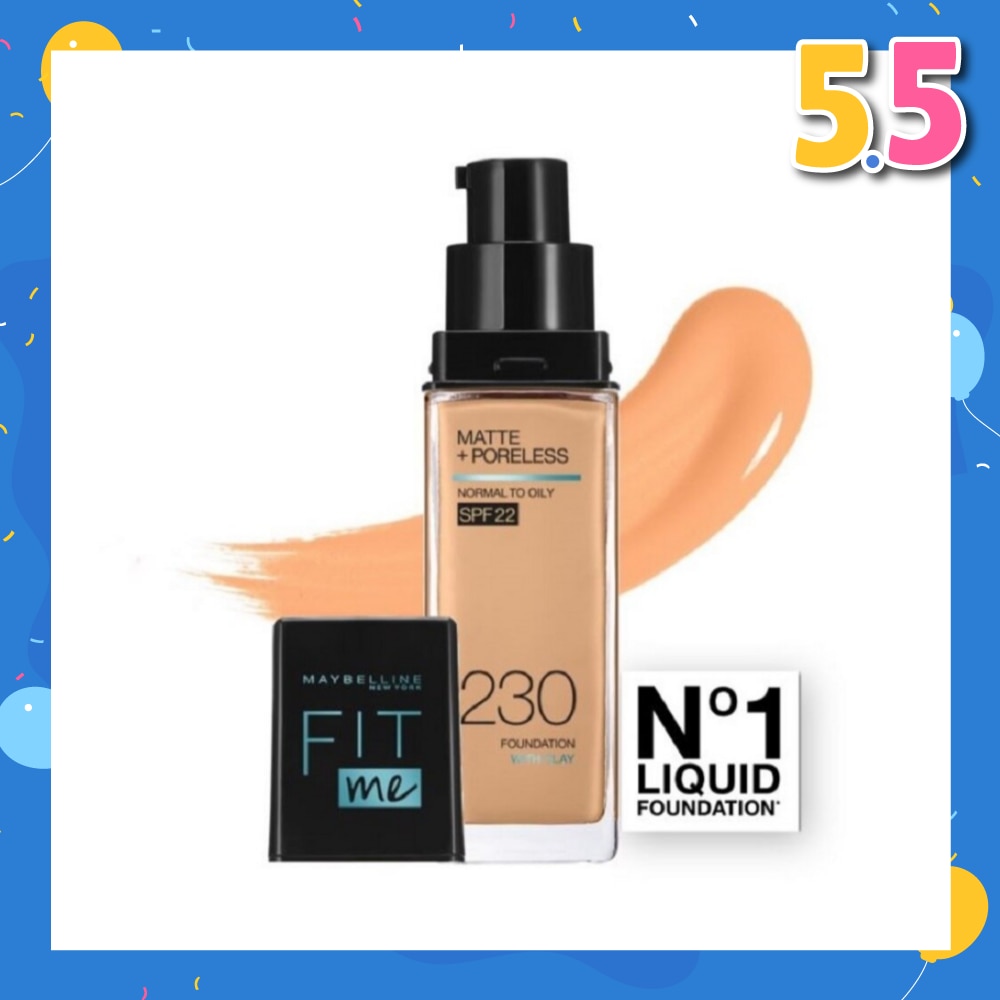 Fit Me Matte Poreless Liquid Foundation 230 Natural Buff SPF 22 Pump 30ml