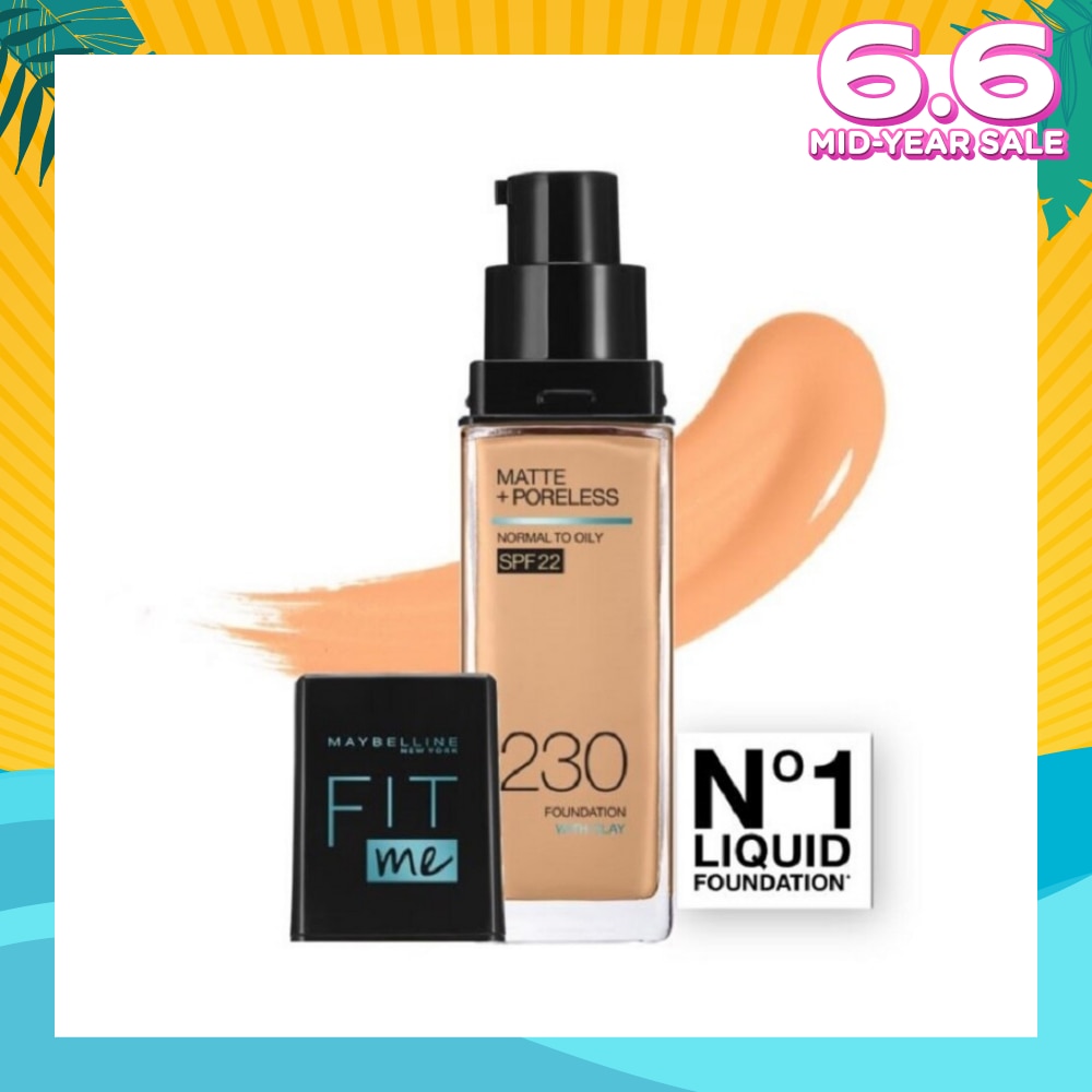 Fit Me Matte Poreless Liquid Foundation 230 Natural Buff SPF 22 Pump 30ml