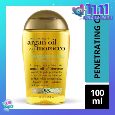 OGX Renewing Argan Oil Of Morocco Penetrating Oil (Restoring Shine And Softness While Strengthening, Protects From Styling Heat And Uv Damage) 100ml