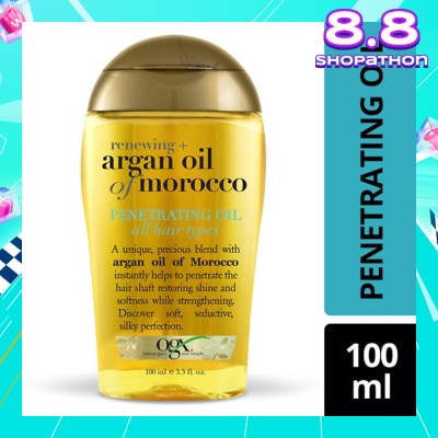 OGX Renewing Argan Oil Of Morocco Penetrating Oil (Restoring Shine And Softness While Strengthening, Protects From Styling Heat And Uv Damage) 100ml