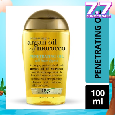 OGX Renewing Argan Oil Of Morocco Penetrating Oil (Restoring Shine And Softness While Strengthening, Protects From Styling Heat And Uv Damage) 100ml