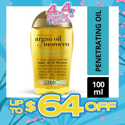 OGX - Renewing Argan Oil Of Morocco Penetrating Oil (Restoring Shine And Softness While Strengthening, Protects From Styling Heat And Uv Damage) 100ml