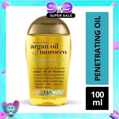 OGX - Renewing Argan Oil Of Morocco Penetrating Oil (Restoring Shine And Softness While Strengthening, Protects From Styling Heat And Uv Damage) 100ml image