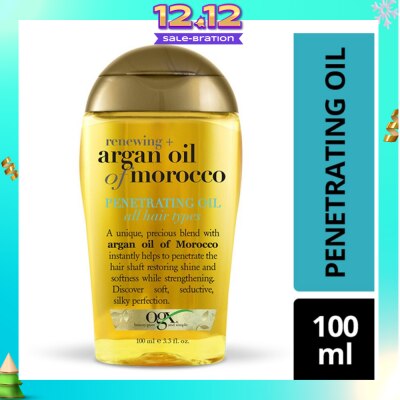 OGX Renewing Argan Oil Of Morocco Penetrating Oil (Restoring Shine And Softness While Strengthening, Protects From Styling Heat And Uv Damage) 100ml