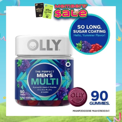 OLLY - Perfect Men’s Gummy Multivitamins Chewable Supplement (with Vitamins A, C, D, E, B, Zinc) 45 Day Supply 90s
