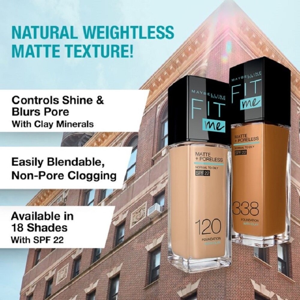 Fit Me Matte Poreless Liquid Foundation 235 Pure Beige SPF 22 Pump 30ml