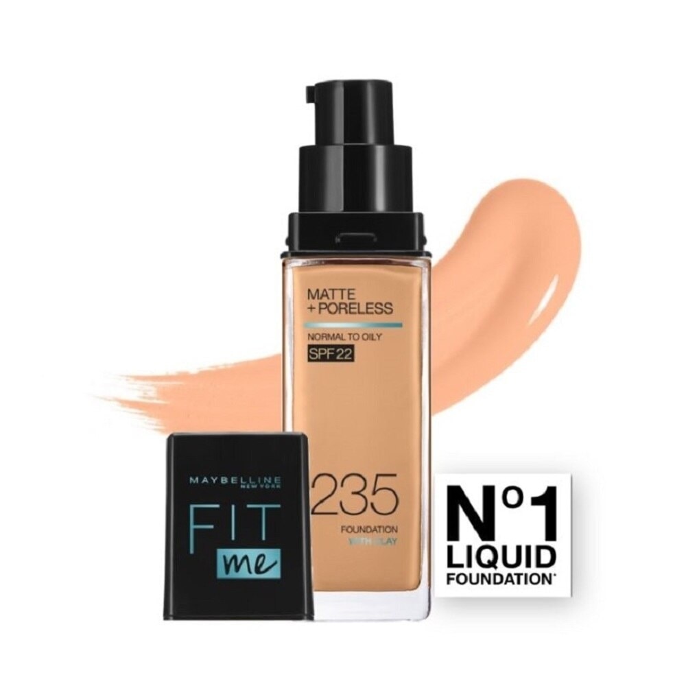 MAYBELLINE Fit Me Matte Poreless Liquid Foundation 235 Pure Beige SPF 22 Pump 30ml