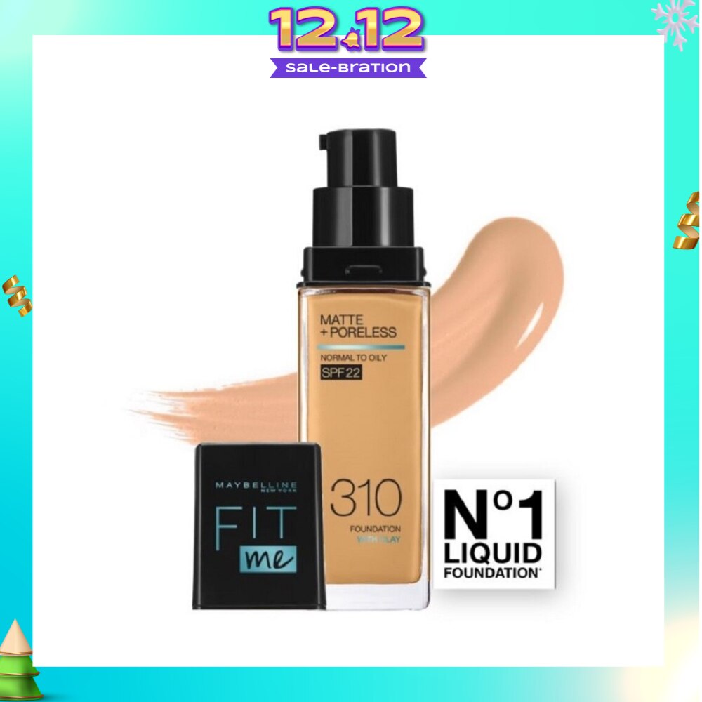 MAYBELLINE Fit Me Matte Poreless Liquid Foundation 310 Sun Beige SPF 22 Pump 30ml