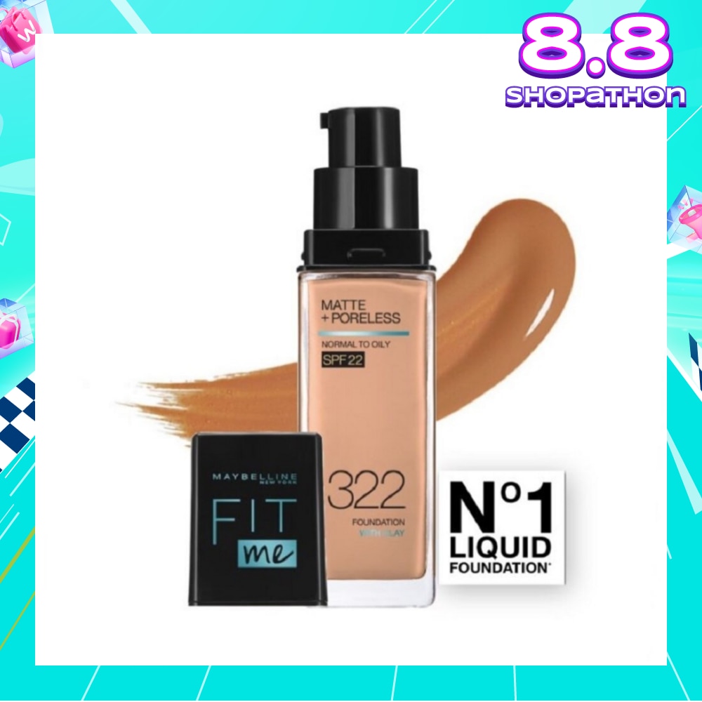 Fit Me Matte Poreless Liquid Foundation 322 Warm Honey SPF 22 Pump 30ml
