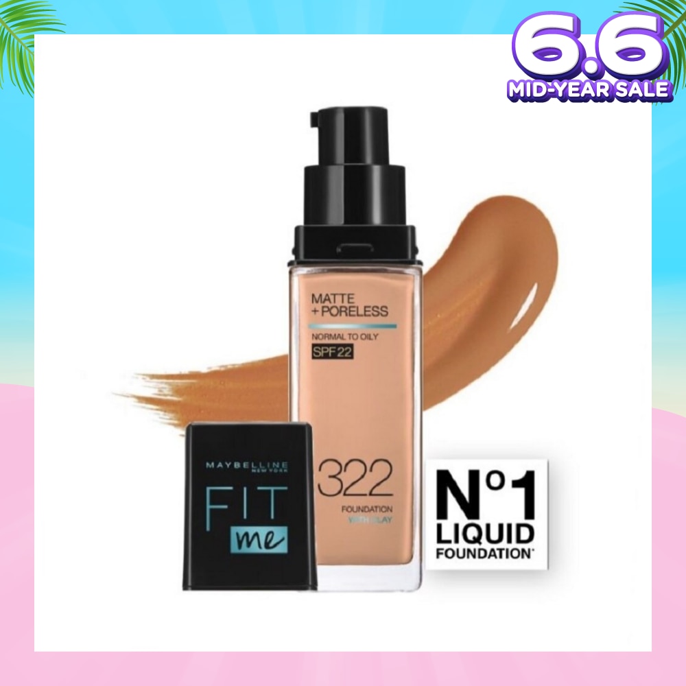 Fit Me Matte Poreless Liquid Foundation 322 Warm Honey SPF 22 Pump 30ml