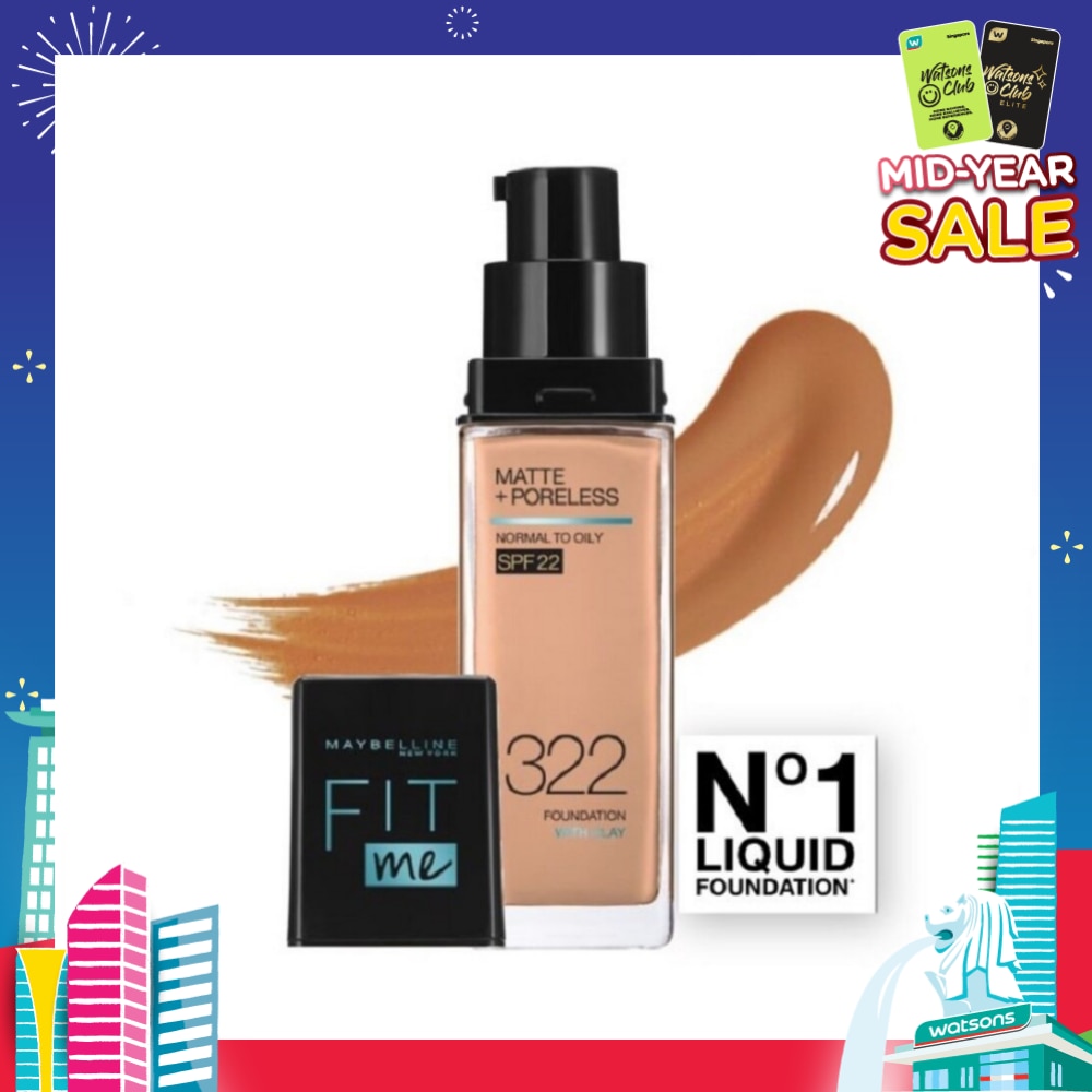 Fit Me Matte Poreless Liquid Foundation 322 Warm Honey SPF 22 Pump 30ml
