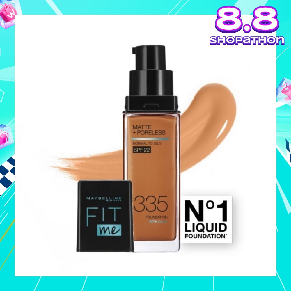 Fit Me Matte Poreless Liquid Foundation 335 Classic Tan SPF 22 Pump 30ml