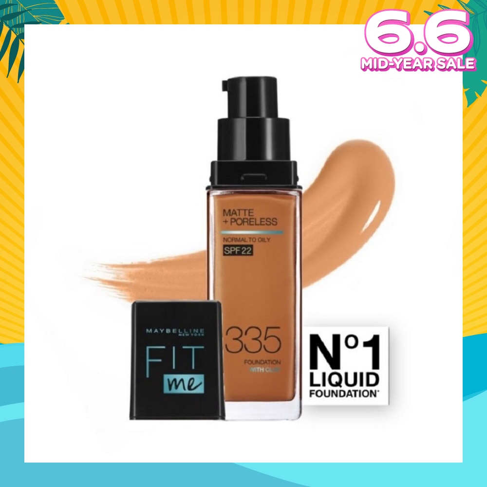 Fit Me Matte Poreless Liquid Foundation 335 Classic Tan SPF 22 Pump 30ml