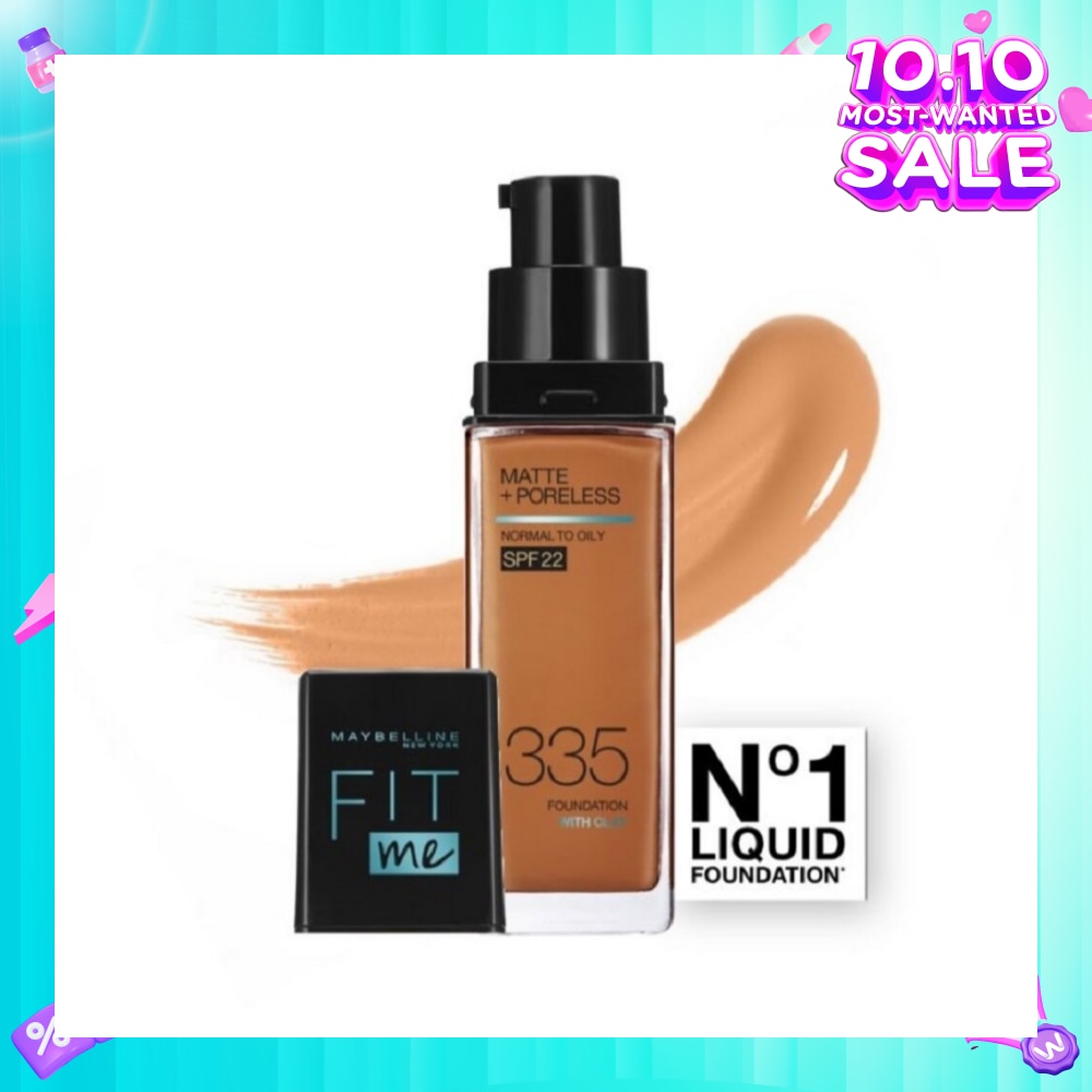 Fit Me Matte Poreless Liquid Foundation 335 Classic Tan SPF 22 Pump 30ml