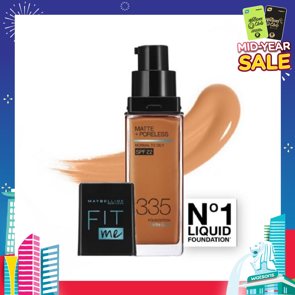 Fit Me Matte Poreless Liquid Foundation 335 Classic Tan SPF 22 Pump 30ml