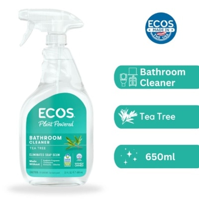 ECOS Plant Powered Bathroom Cleaner Tea Tree (To Removes Smudges, Soap Scum & Stains) 650ml