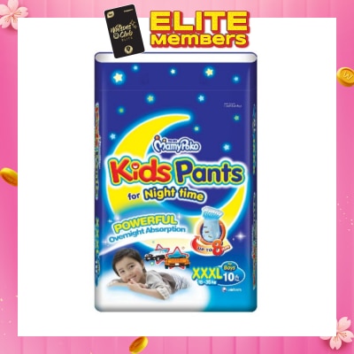 MAMYPOKO Kids Pants Night Time Powerful Overnight Absorption Size XXXL (For 18kg - 35kg) 10s