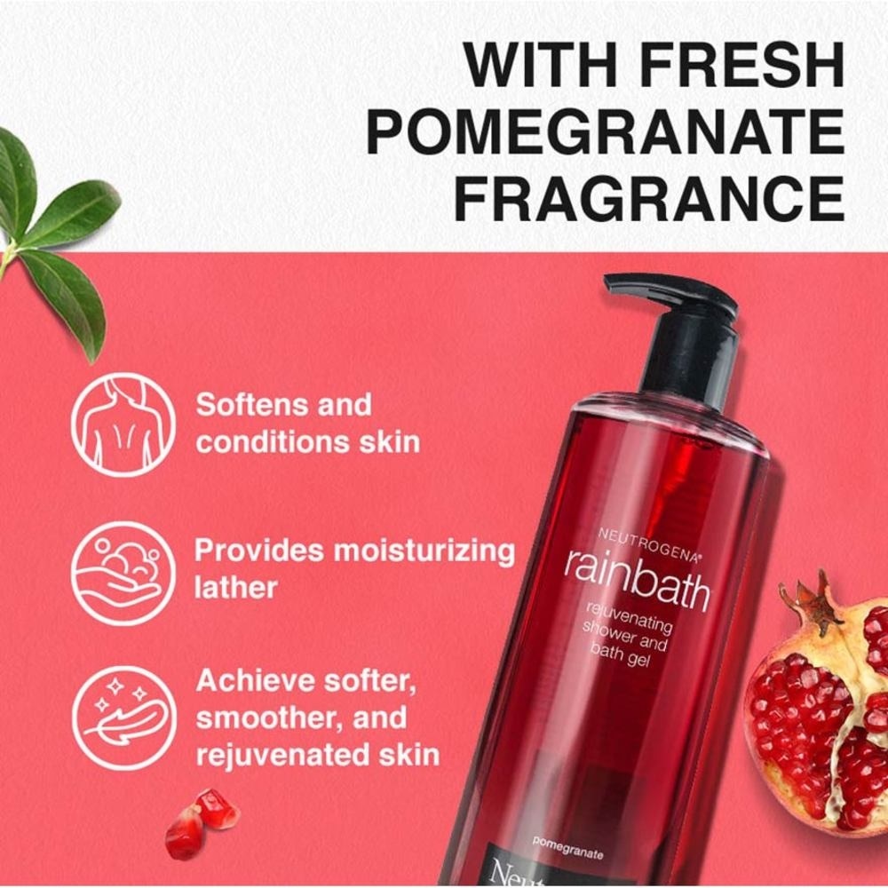 Rainbath Rejuvenating Shower And Bath Gel Pomegranate For Spa-Like Indulgence 473ml