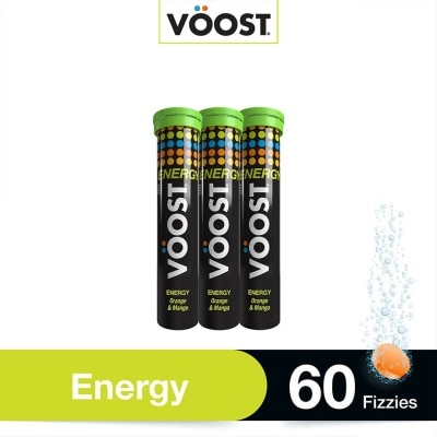 VOOST Energy Effervescent Vitamin Tablet Orange Mango (Support Energy Production + Mental Focus) 60s