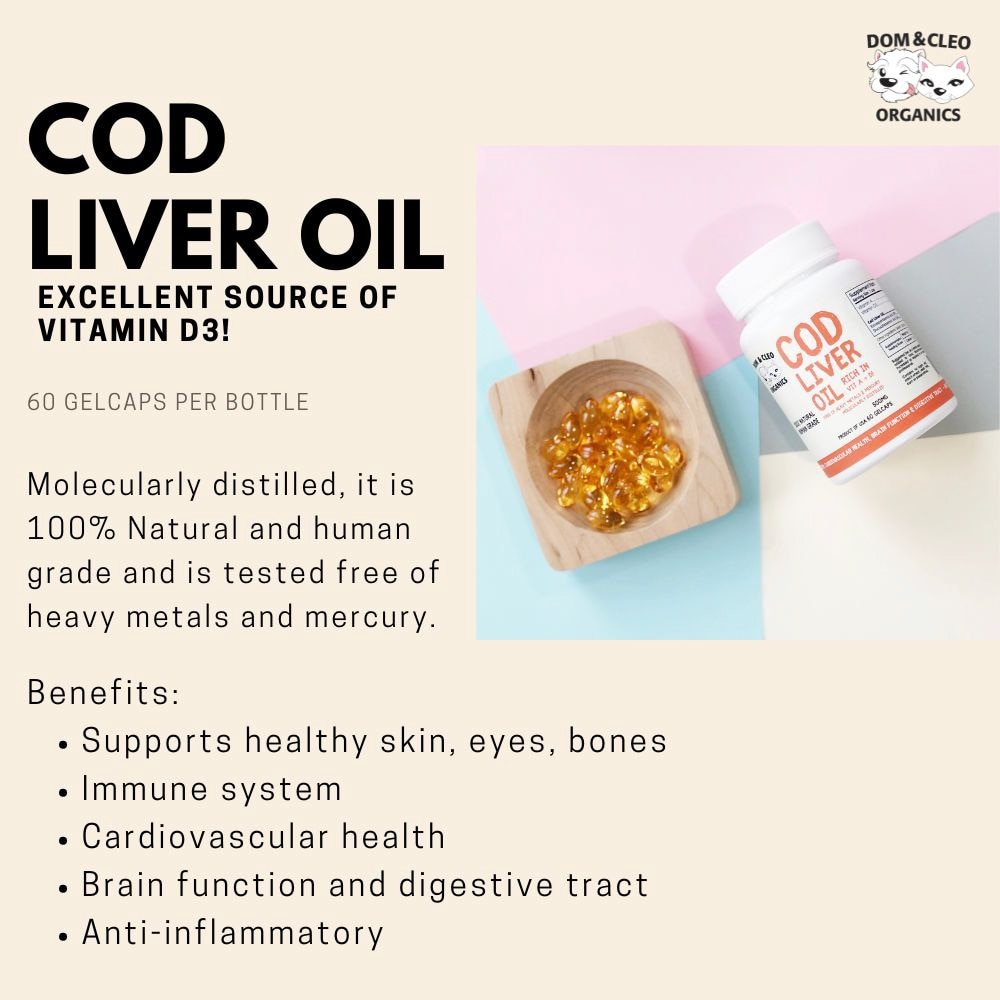 Cod Fish Oil 1000mg Gel Capsule Supplement for Dog & Cat 60s