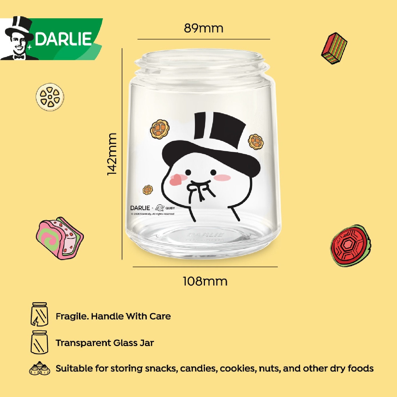 Double Action Fresh + Clean 250g x 3s + Quby Glass Jar (Design Packed Random) 1s