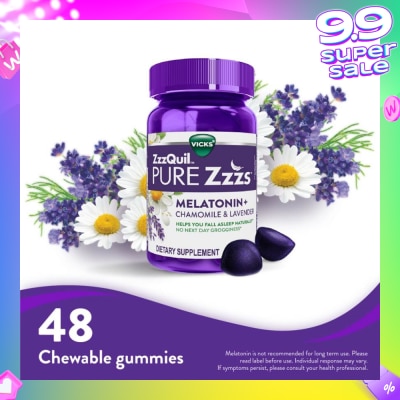 ZZZQUIL Pure Zzzs Melatonin Sleep Aid Gummies (Helps You Fall Asleep Naturally) 48s