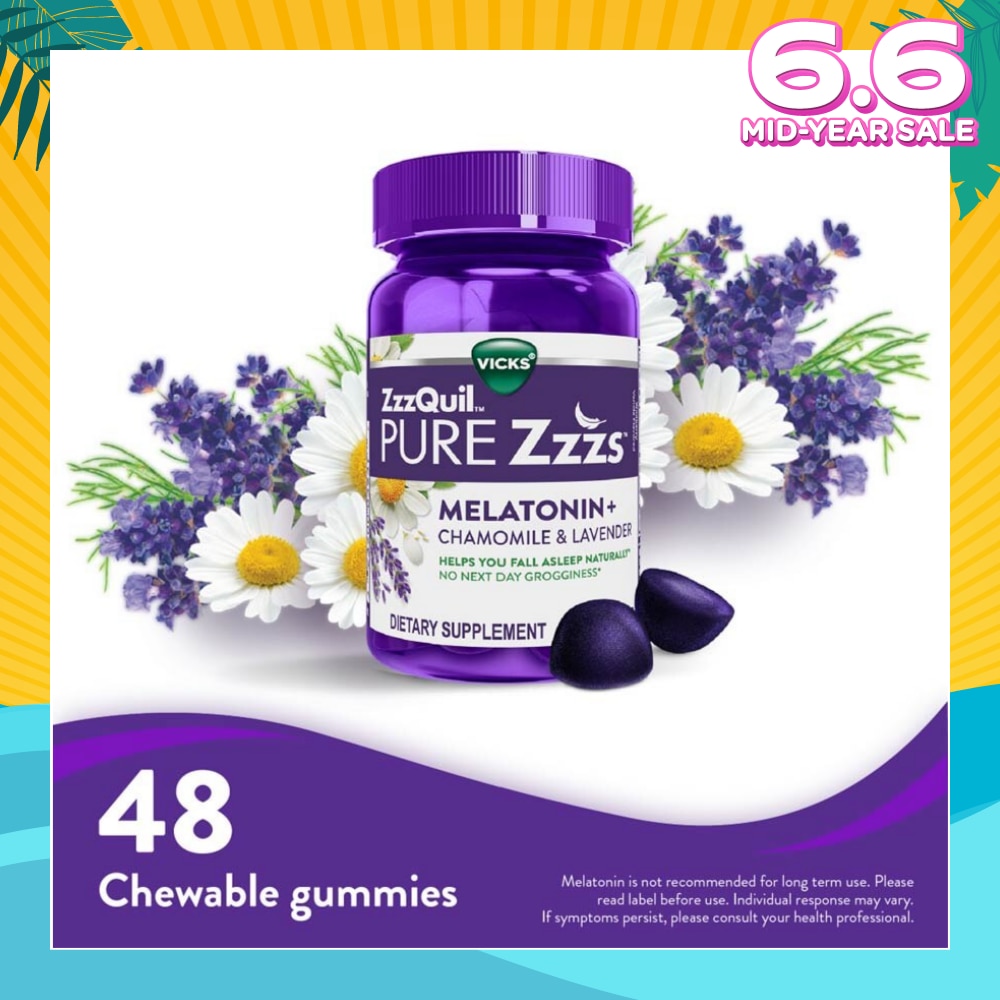 Pure Zzzs Melatonin Sleep Aid Gummies (Helps You Fall Asleep Naturally) 48s