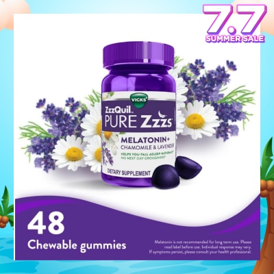 ZZZQUIL Pure Zzzs Melatonin Sleep Aid Gummies (Helps You Fall Asleep Naturally) 48s