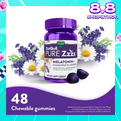 ZZZQUIL Pure Zzzs Melatonin Sleep Aid Gummies (Helps You Fall Asleep Naturally) 48s