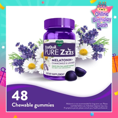 ZZZQUIL Pure Zzzs Melatonin Sleep Aid Gummies (Helps You Fall Asleep Naturally) 48s