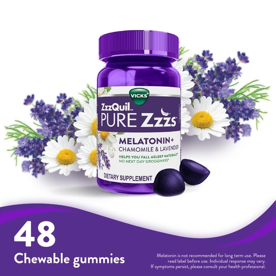 Pure Zzzs Melatonin Sleep Aid Gummies (Helps You Fall Asleep Naturally) 48s