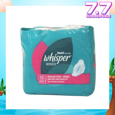 WHISPER Regular Flow with Wings Sanitary Napkin 10pads