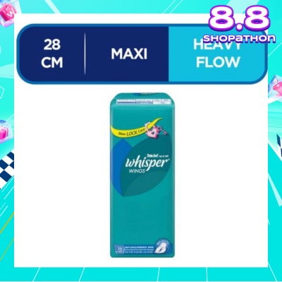 WHISPER Wings Heavy Flow & Overnights Sanitary Pads With Wings 16pads