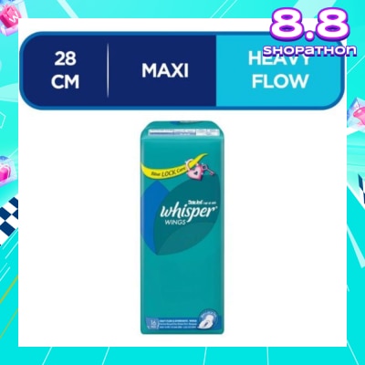 WHISPER Wings Heavy Flow & Overnights Sanitary Pads With Wings 16pads