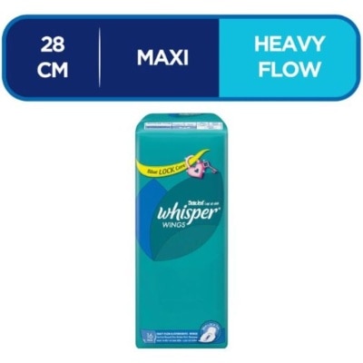 WHISPER Wings Heavy Flow & Overnights Sanitary Pads With Wings 16pads