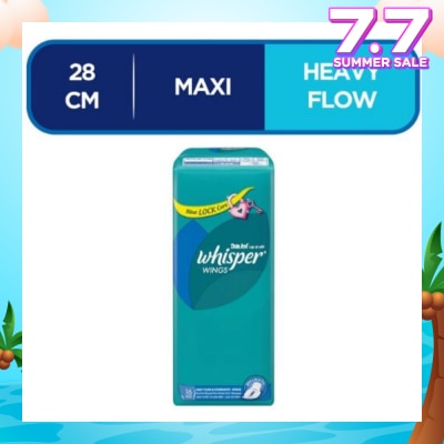 WHISPER Wings Heavy Flow & Overnights Sanitary Pads With Wings 16pads