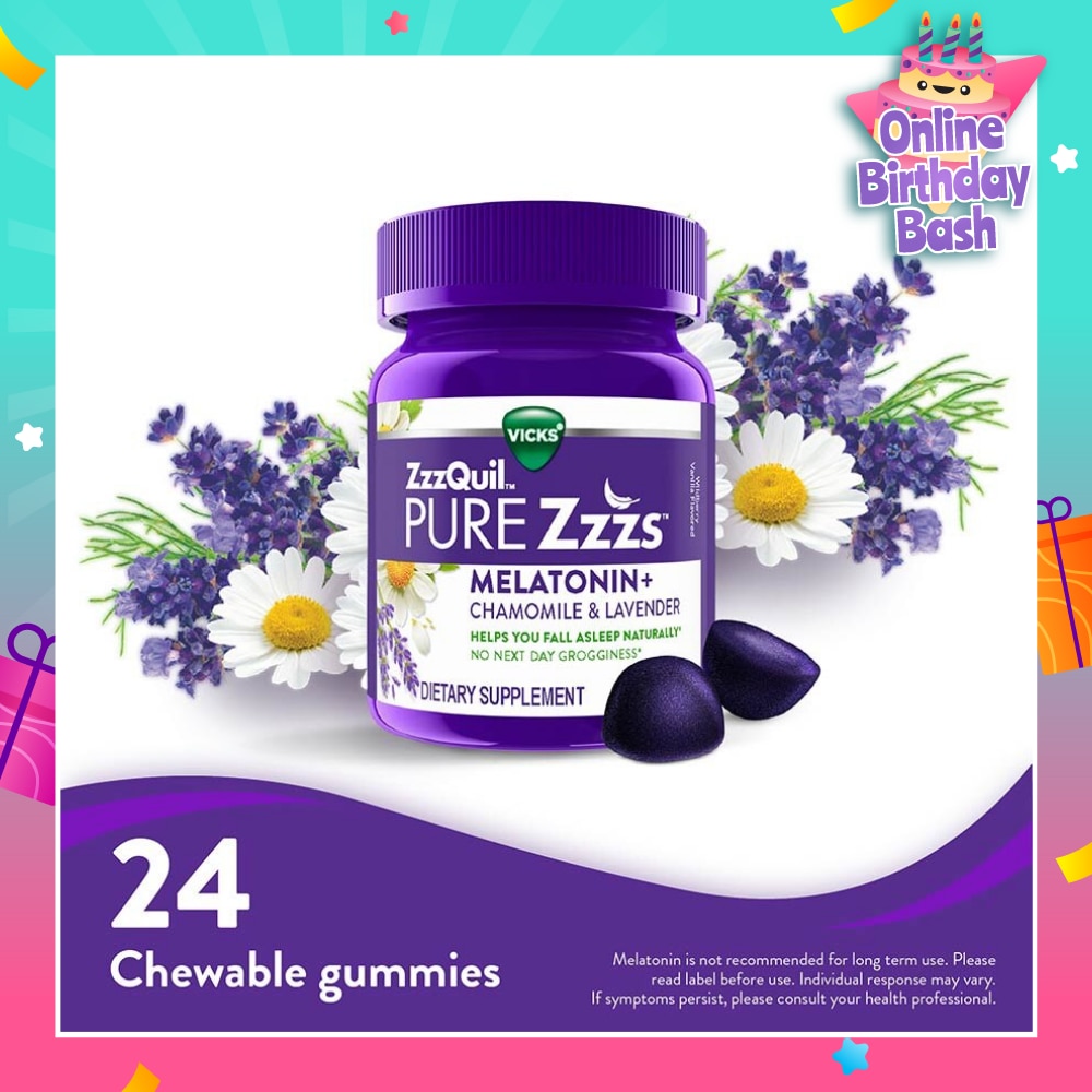 Pure Zzzs Melatonin Sleep Aid Gummies (Helps You Fall Asleep Naturally) 24s
