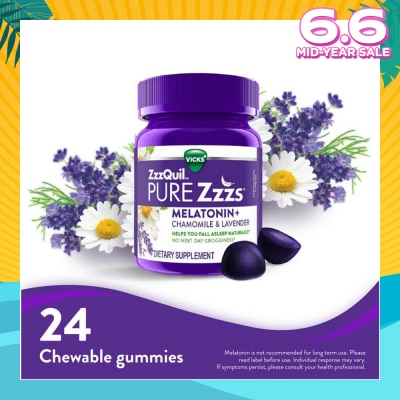 ZZZQUIL Pure Zzzs Melatonin Sleep Aid Gummies (Helps You Fall Asleep Naturally) 24s