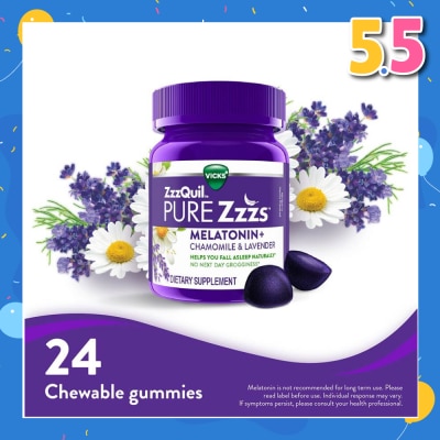 ZZZQUIL Pure Zzzs Melatonin Sleep Aid Gummies (Helps You Fall Asleep Naturally) 24s