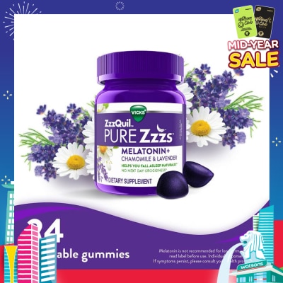ZZZQUIL Pure Zzzs Melatonin Sleep Aid Gummies (Helps You Fall Asleep Naturally) 24s