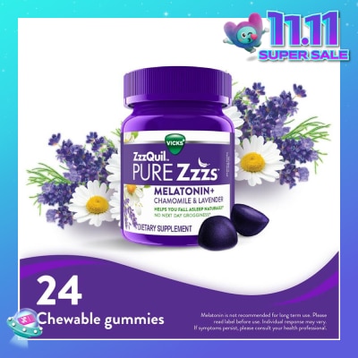 ZZZQUIL Pure Zzzs Melatonin Sleep Aid Gummies (Helps You Fall Asleep Naturally) 24s