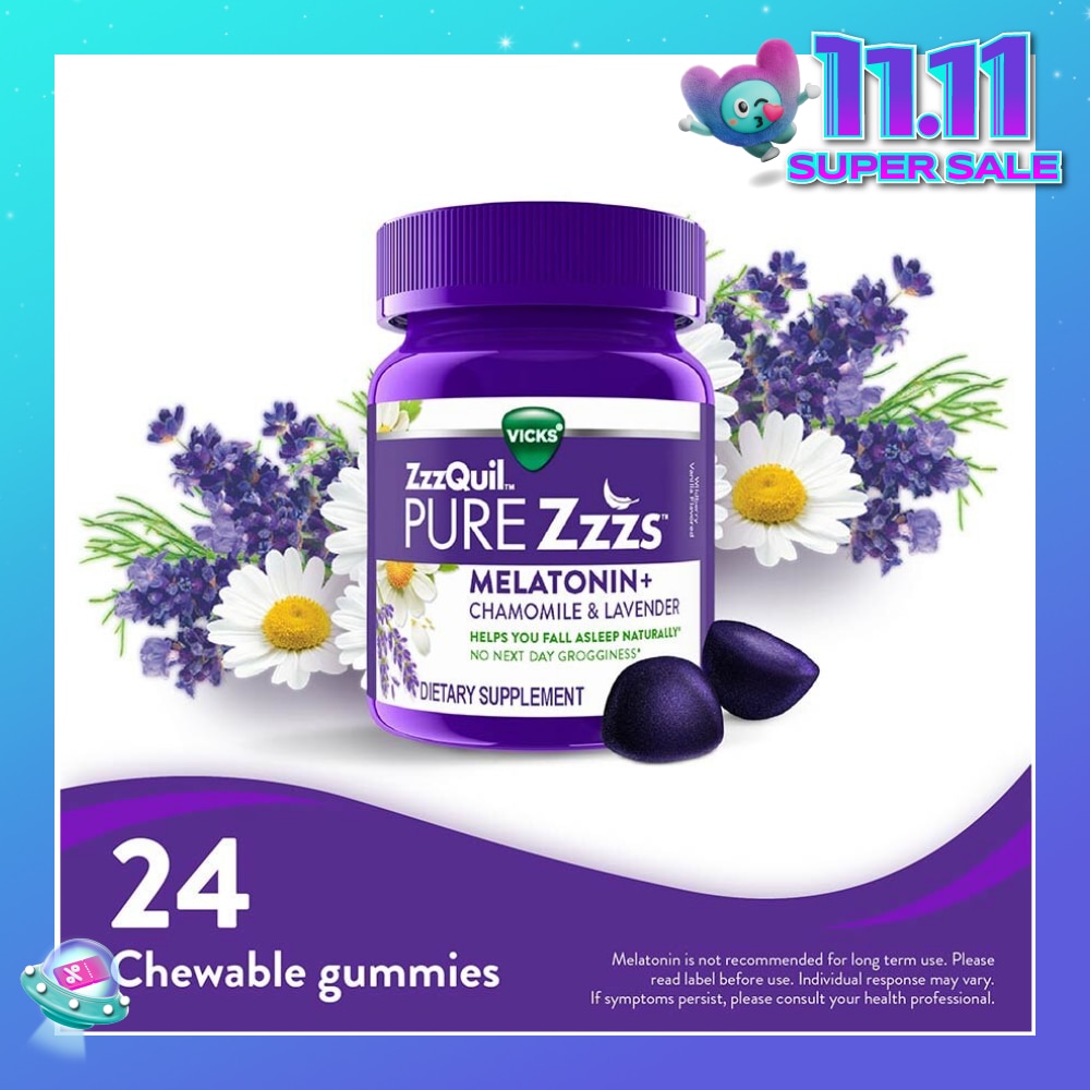 Pure Zzzs Melatonin Sleep Aid Gummies (Helps You Fall Asleep Naturally) 24s